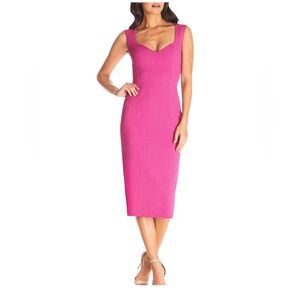 Dress The Population Elle Sheath Dress – Fuchsia, XS -NWT